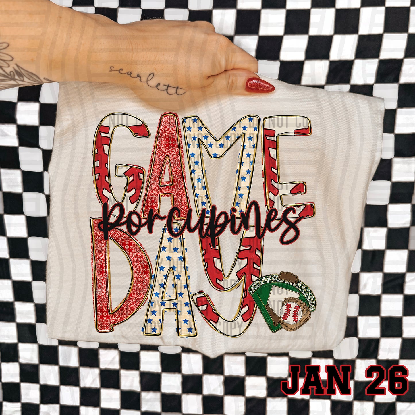 Game Day BASEBALL- Custom + DROPDOWN - 300 DPI digital download