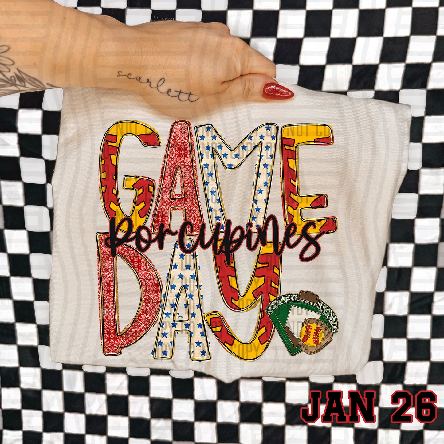 Game Day Softball- Custom + DROPDOWN - 300 DPI digital download