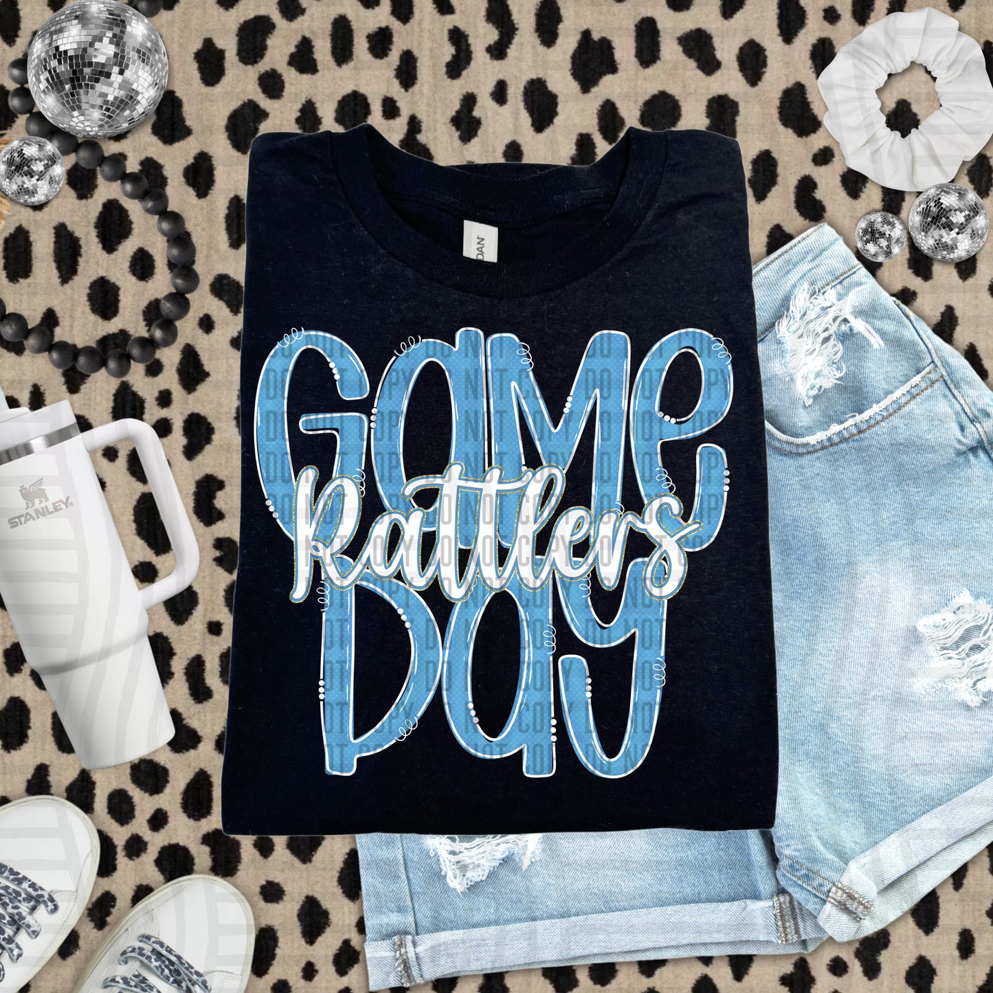 Light Blue - GAME DAY Doodles - 300 dpi Digital Download