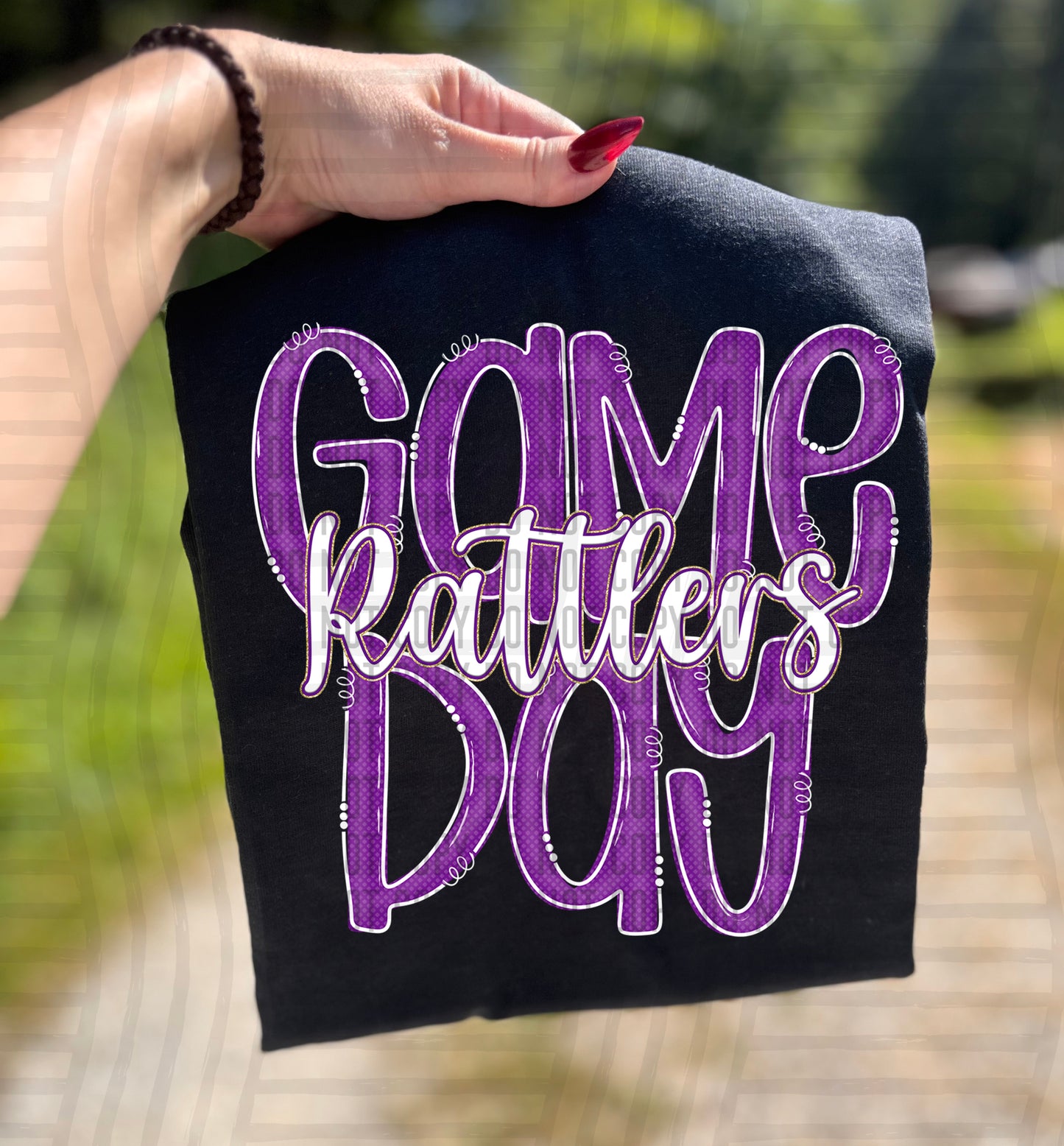 Purple - GAME DAY Doodles - 300 dpi Digital Download