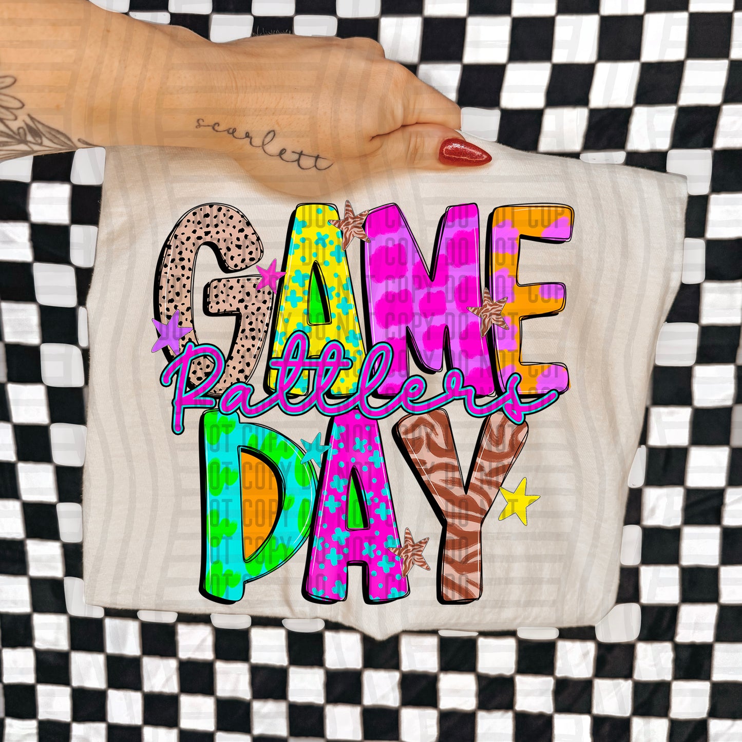 Funky Mix Up Game Day Custom + Dropdown  - 300 dpi Digital Download