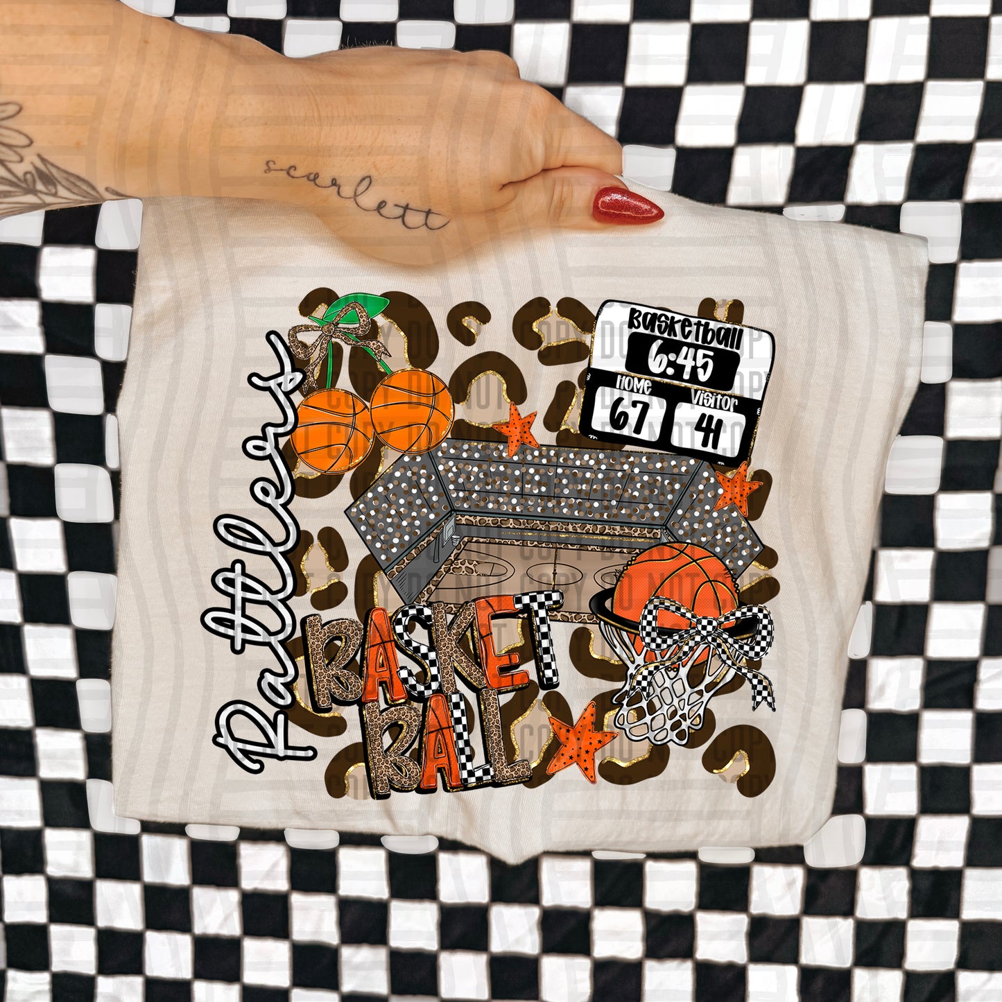 Basketball Leop - Custom + Dropdown  - 300 dpi Digital Download