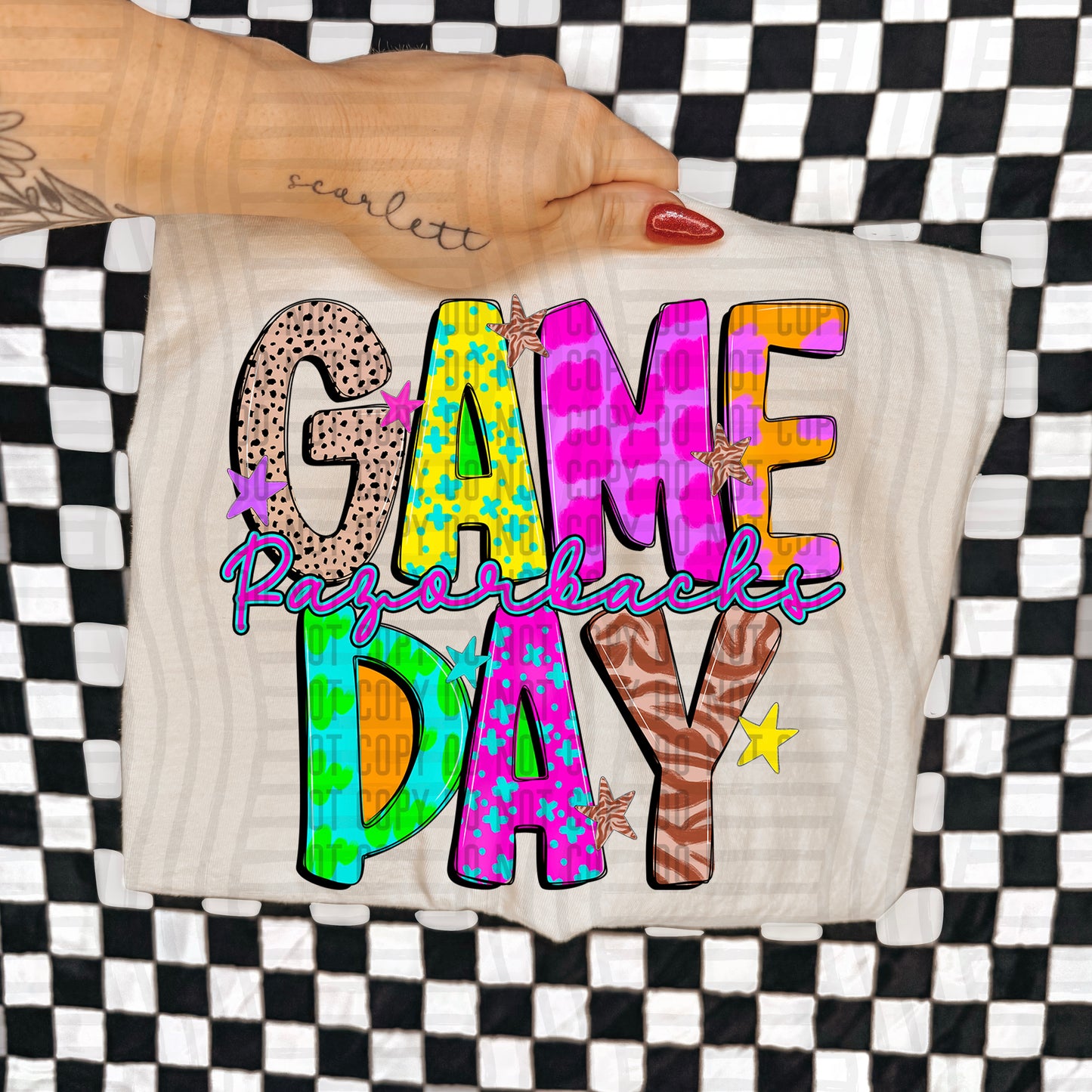 Funky Mix Up Game Day Custom + Dropdown  - 300 dpi Digital Download