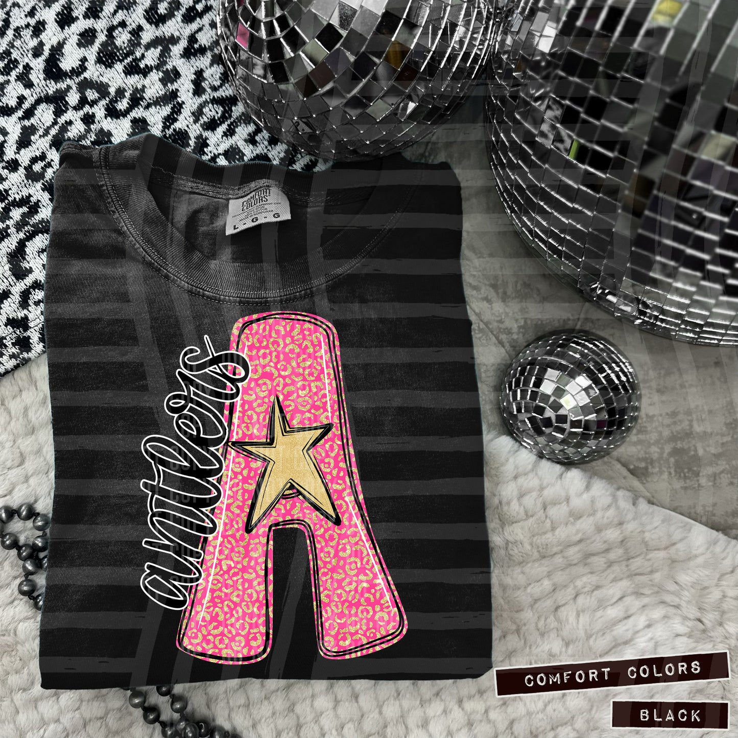 Pink Leopard Single Letter - Dropdown + CUSTOM- Digital Download 300DPI PNG FILE
