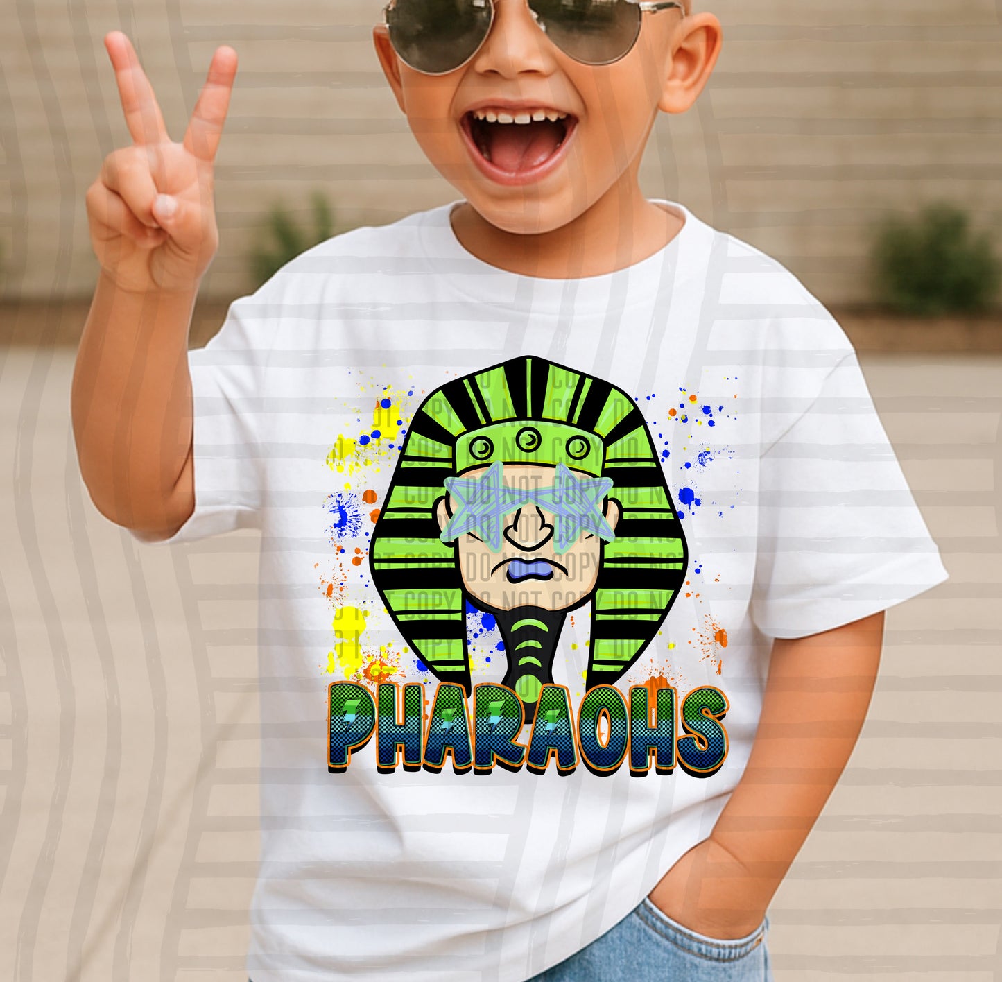 Paint Splatter STARRY EYED mascots blue/green/orange -  Digital Download 300DPI PNG FILE