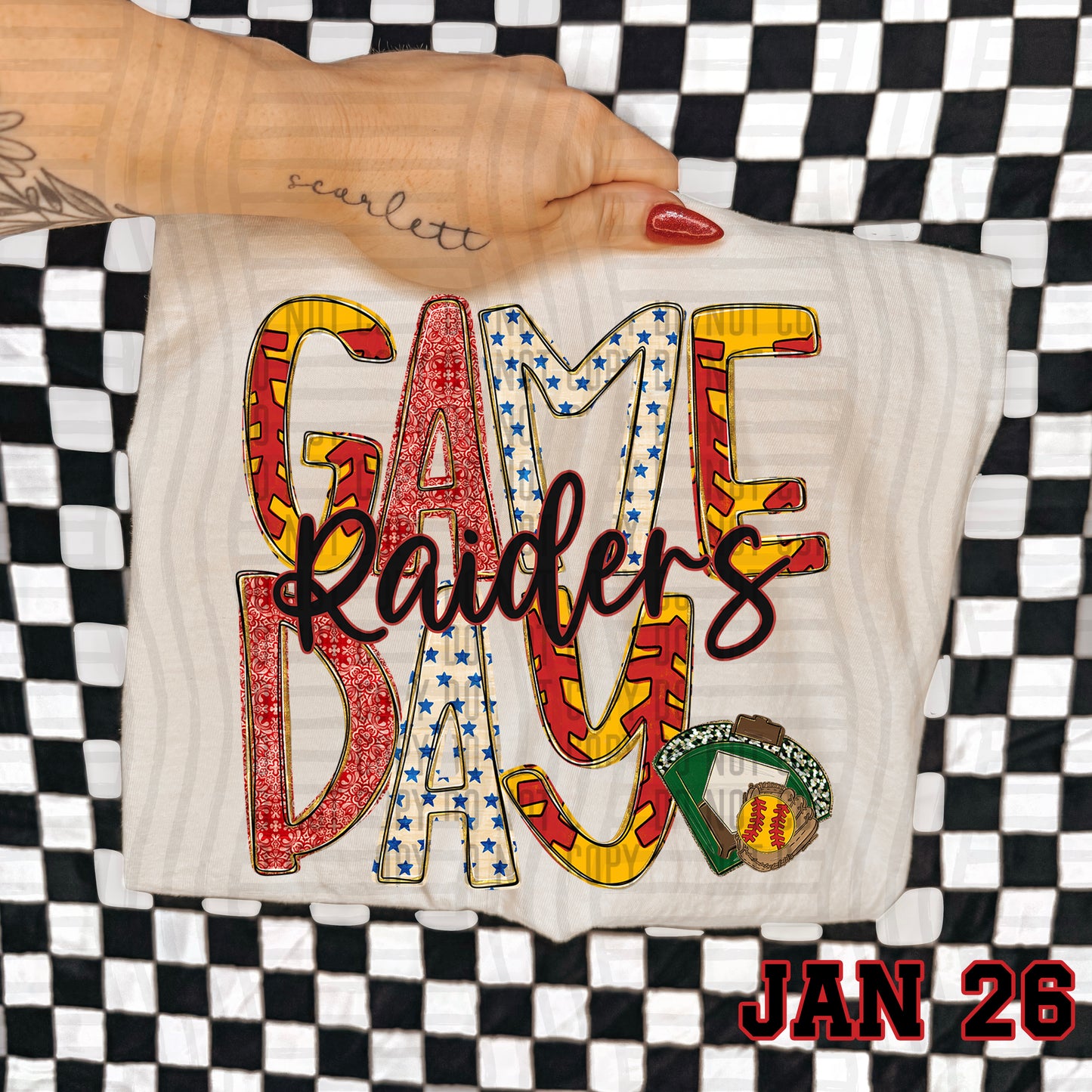 Game Day Softball- Custom + DROPDOWN - 300 DPI digital download