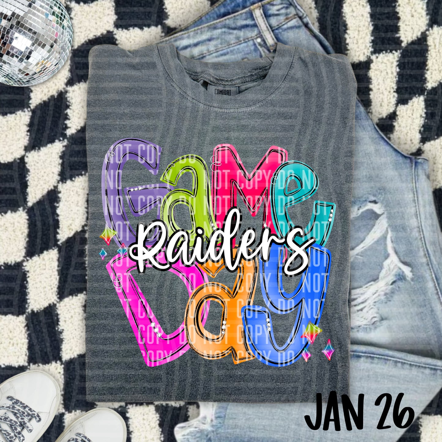 Hand Lettered Bright Preppy Game Day  - Custom + DROPDOWN - 300 DPI digital download