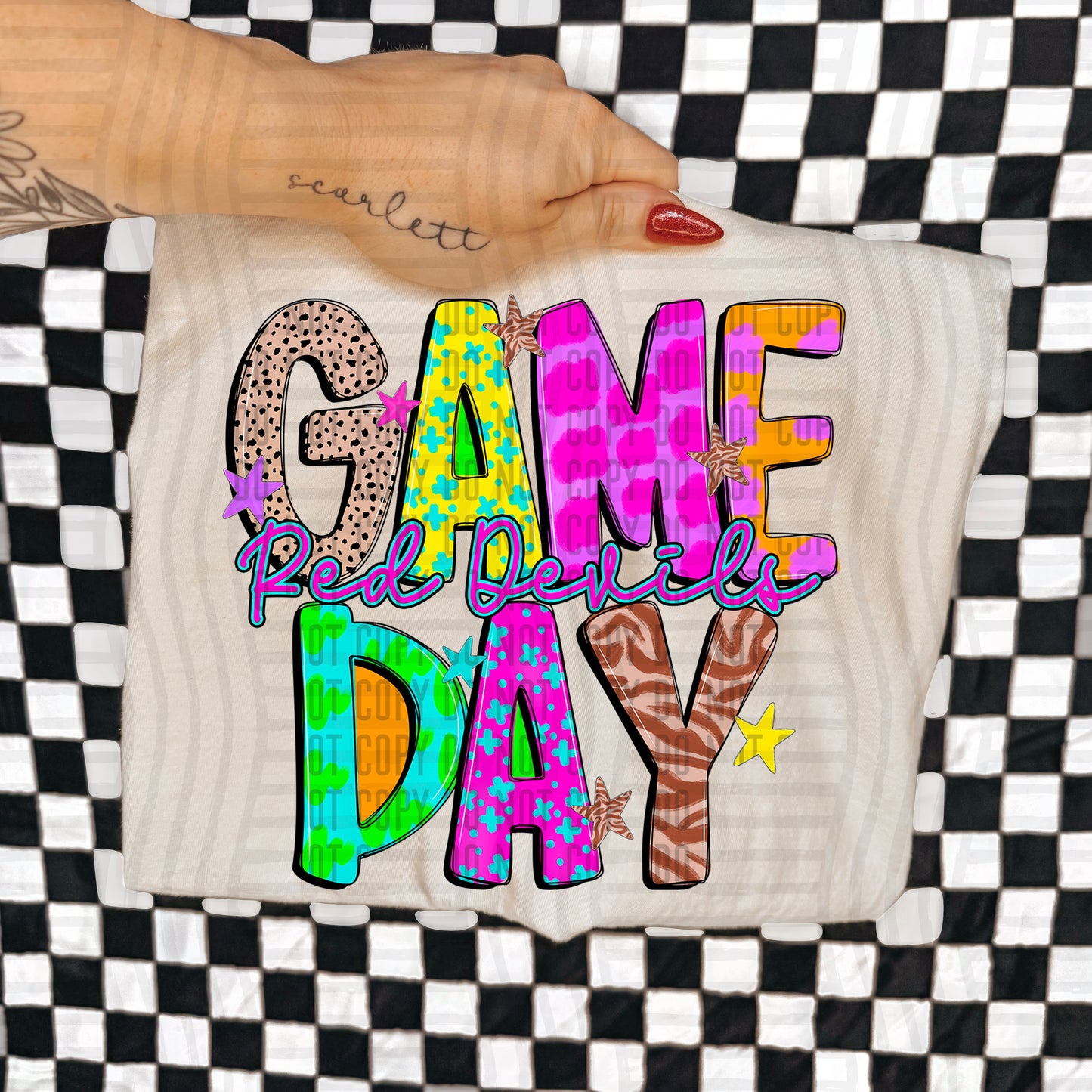 Funky Mix Up Game Day Custom + Dropdown  - 300 dpi Digital Download