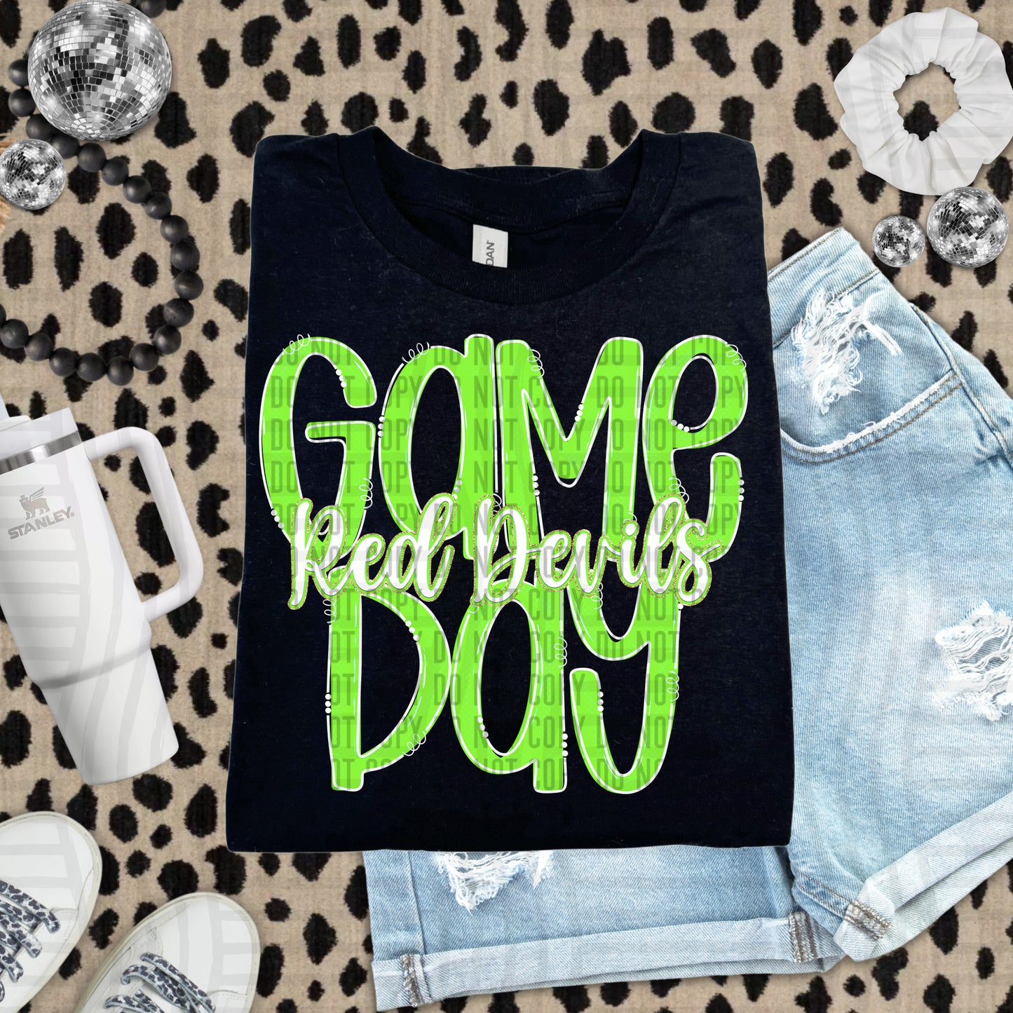 Lime- GAME DAY Doodles - 300 dpi Digital Download