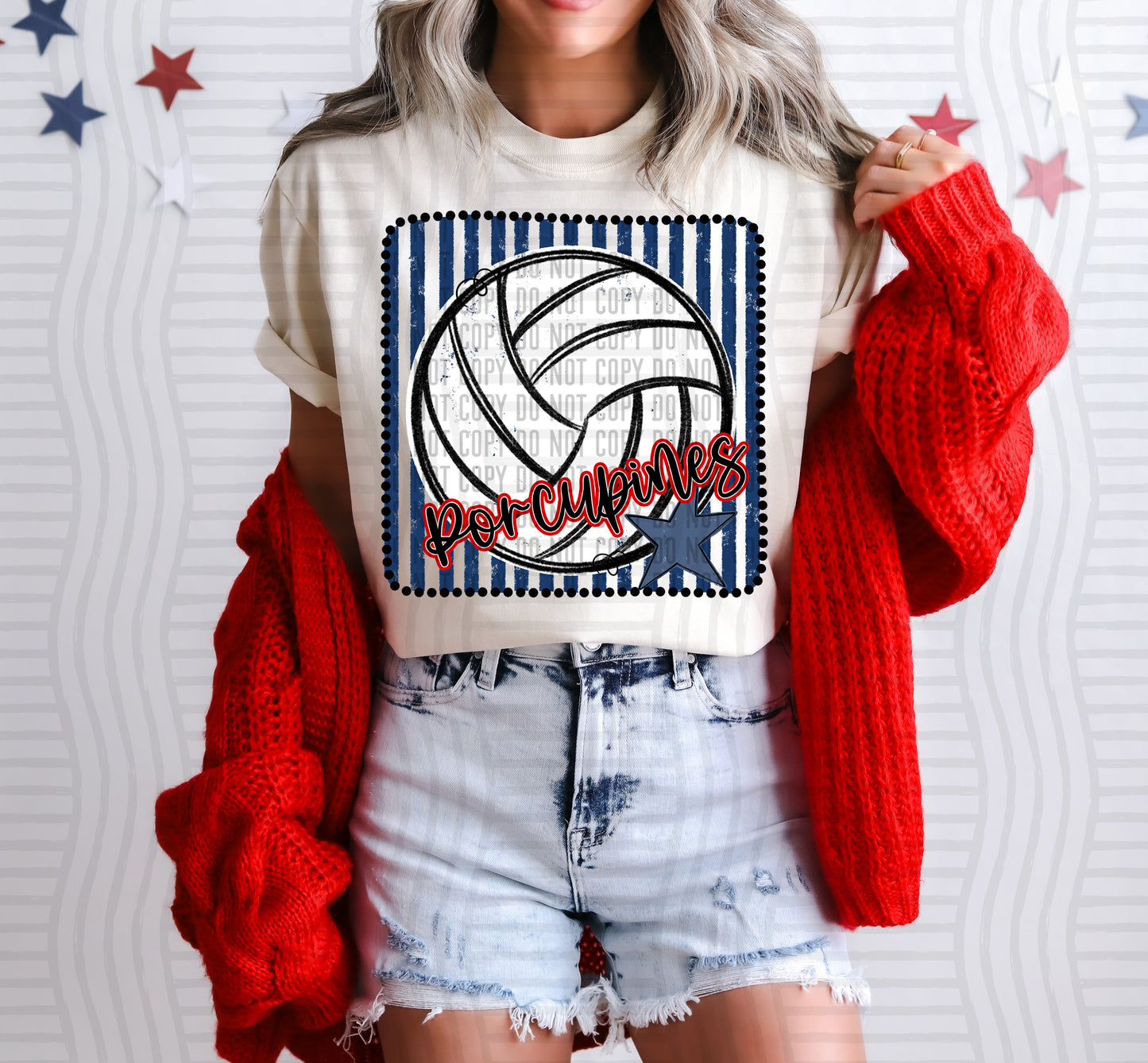 Volleyball RWB Framed -  Custom + DROPDOWN - 300 DPI digital download