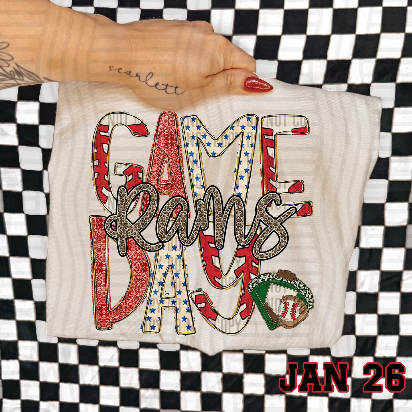 Game Day Baseball LEOPARD PRINT CENTER - Custom + DROPDOWN - 300 DPI digital download