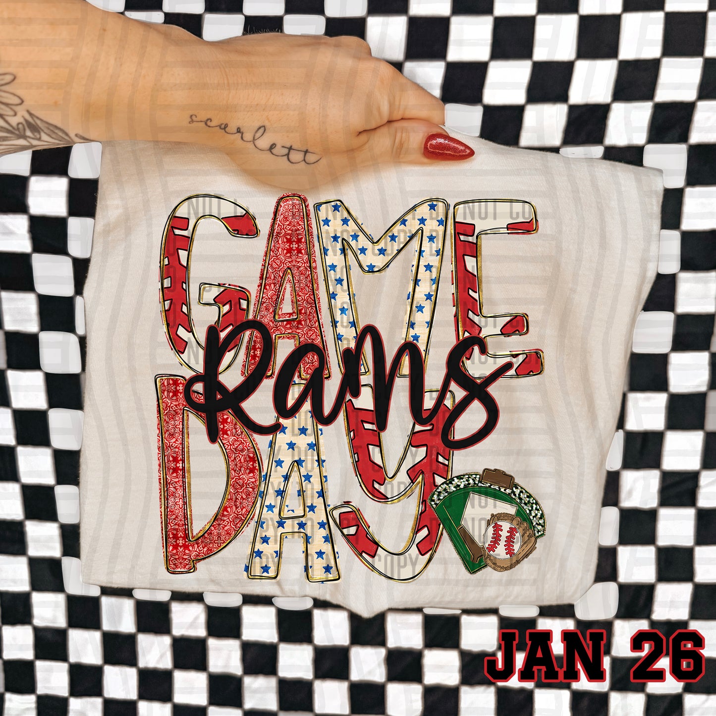 Game Day BASEBALL- Custom + DROPDOWN - 300 DPI digital download