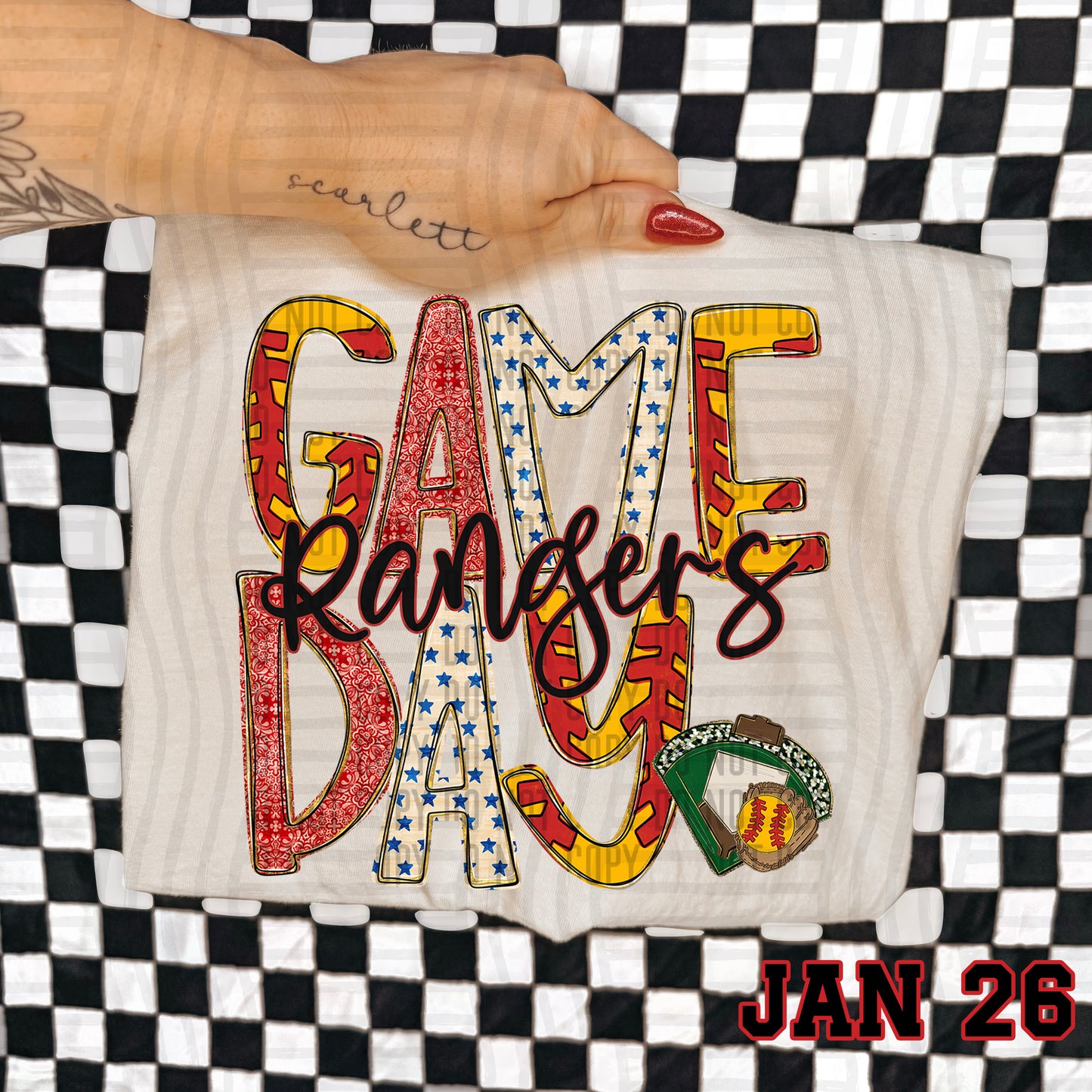 Game Day Softball- Custom + DROPDOWN - 300 DPI digital download