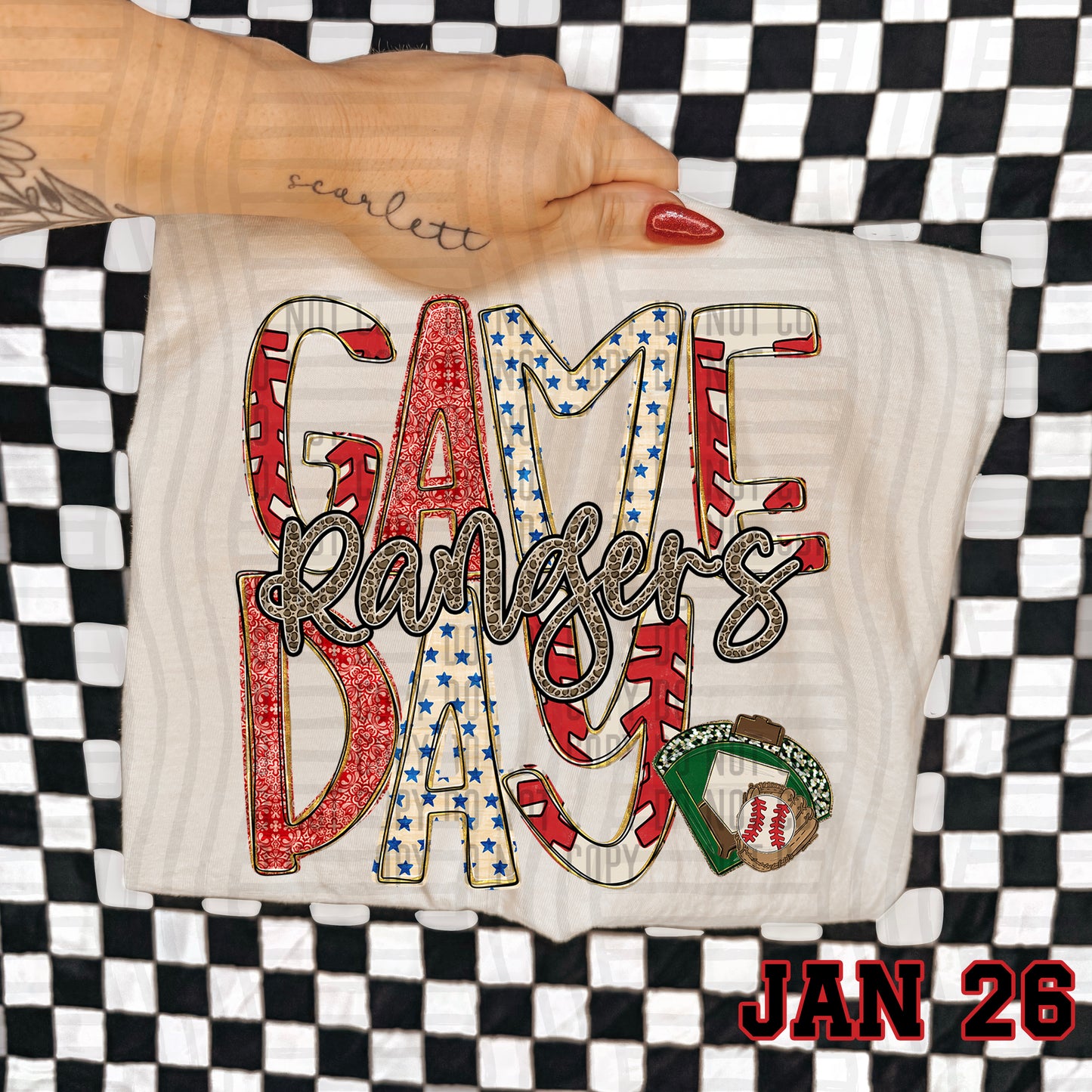 Game Day Baseball LEOPARD PRINT CENTER - Custom + DROPDOWN - 300 DPI digital download