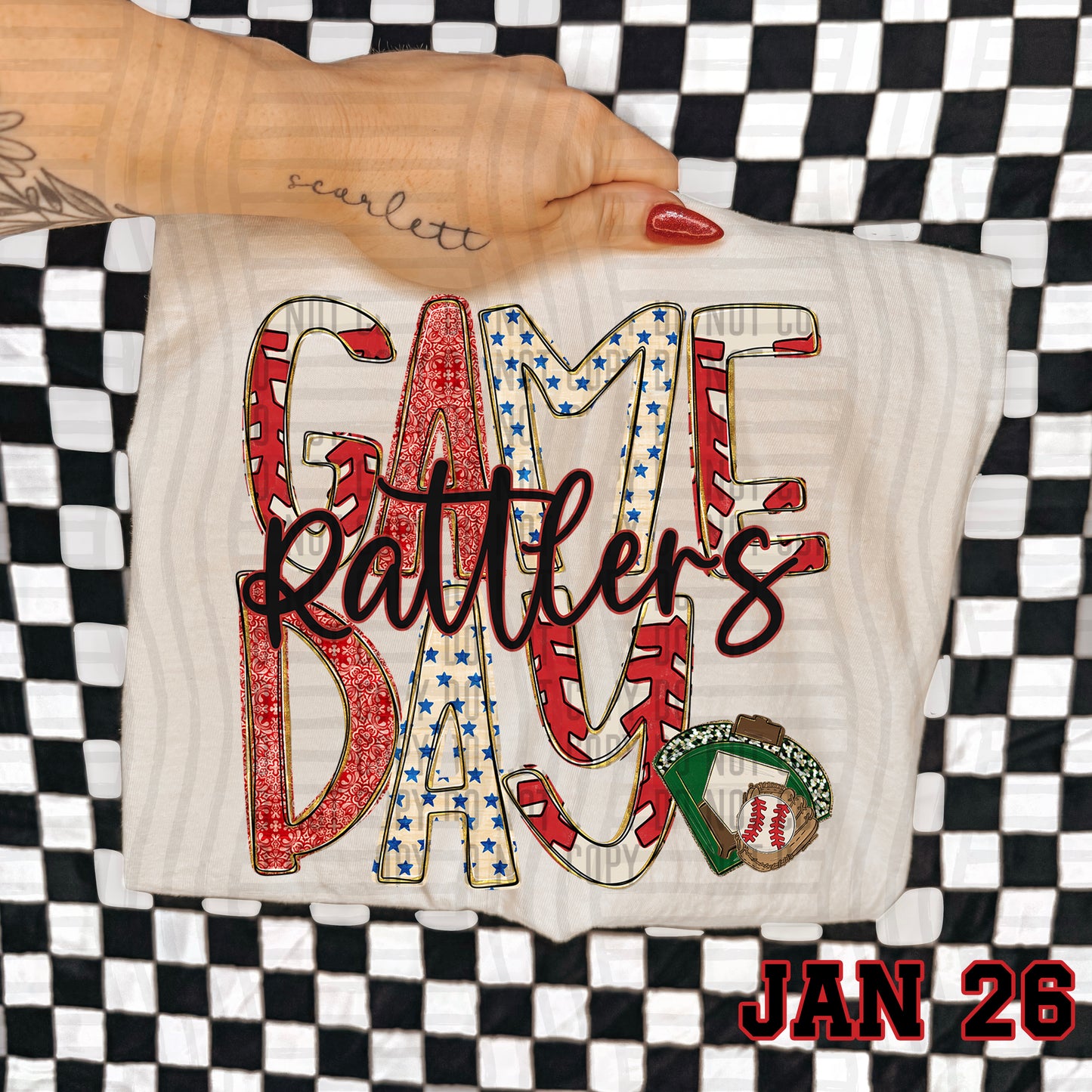 Game Day BASEBALL- Custom + DROPDOWN - 300 DPI digital download