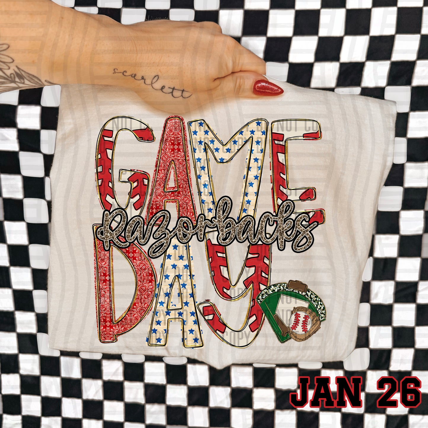 Game Day Baseball LEOPARD PRINT CENTER - Custom + DROPDOWN - 300 DPI digital download