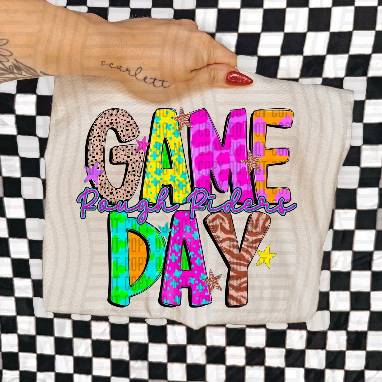 Funky Mix Up Game Day Custom + Dropdown  - 300 dpi Digital Download