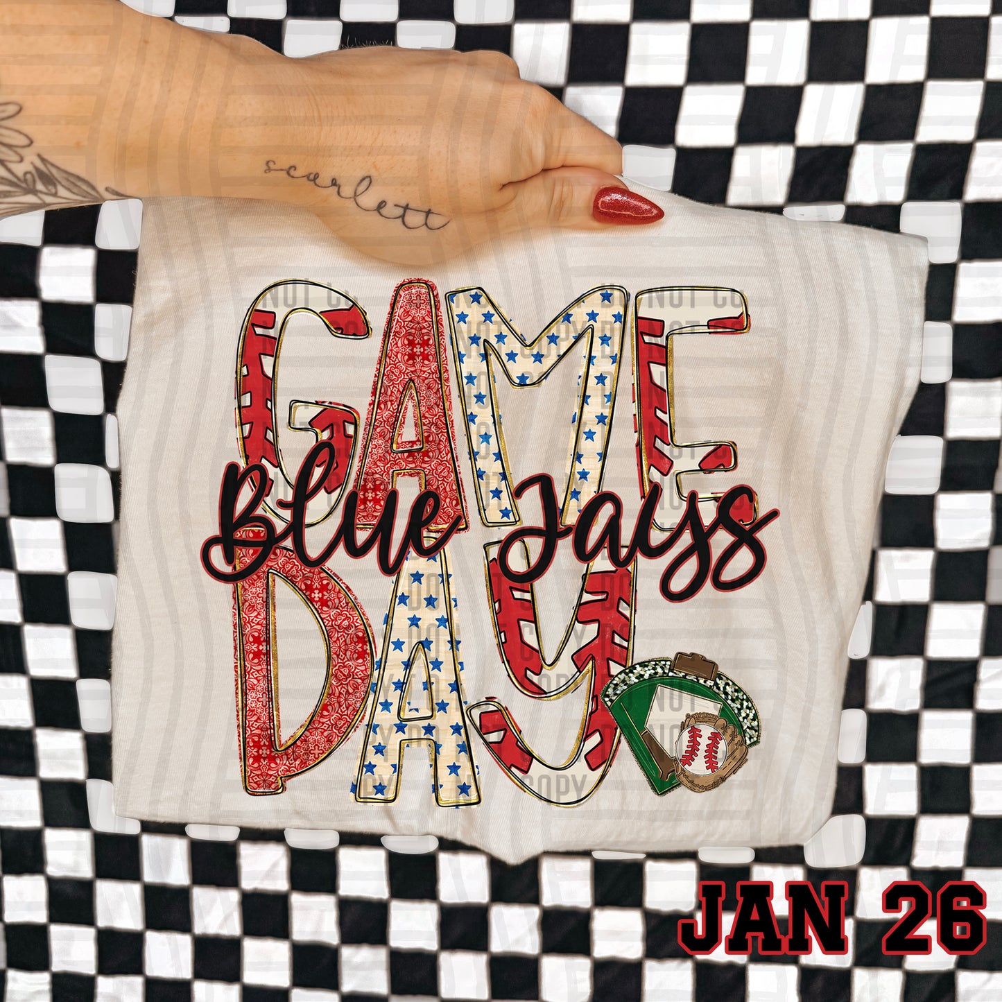 Game Day BASEBALL- Custom + DROPDOWN - 300 DPI digital download