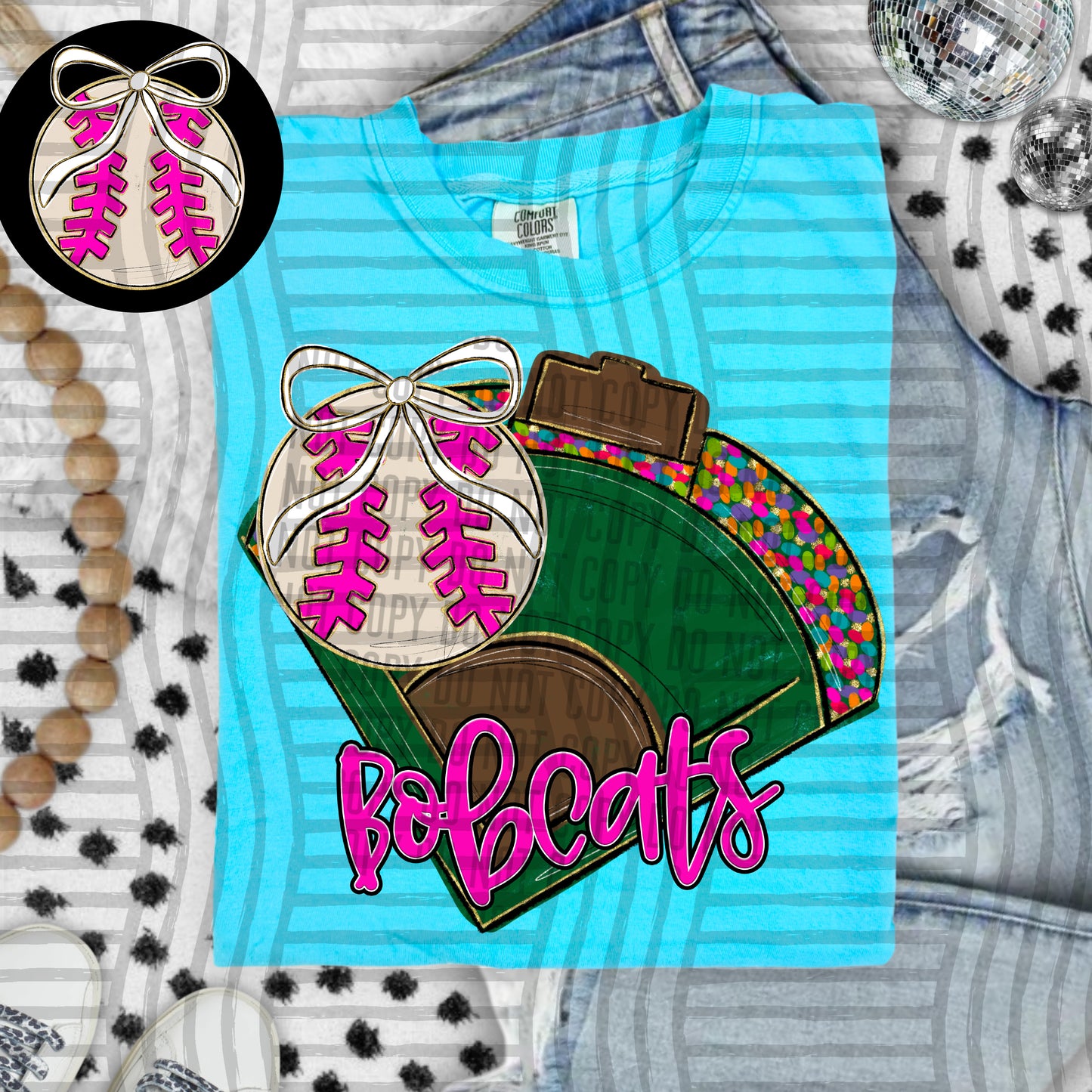 Preppy Baseball Field -optional pocket + Custom + Dropdown - 300 dpi Digital Download