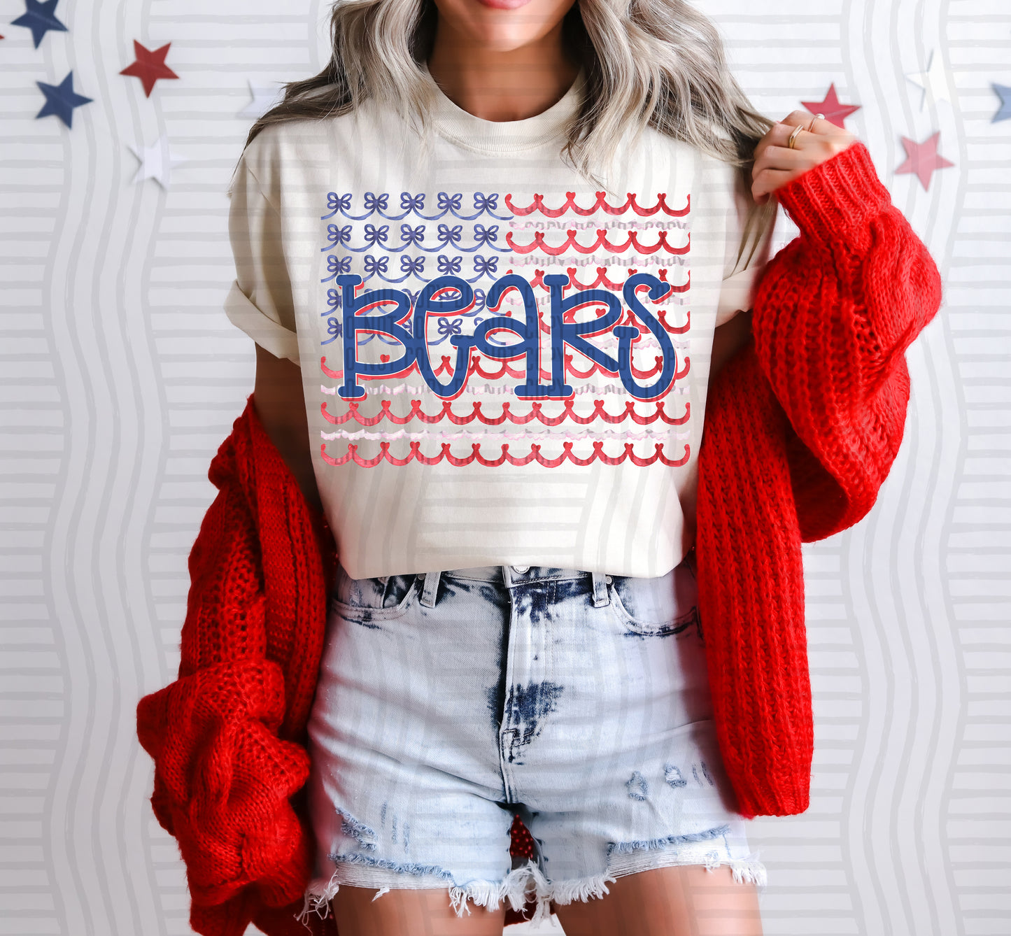 Bow Flag Mascots-  Custom + DROPDOWN - 300 DPI digital download