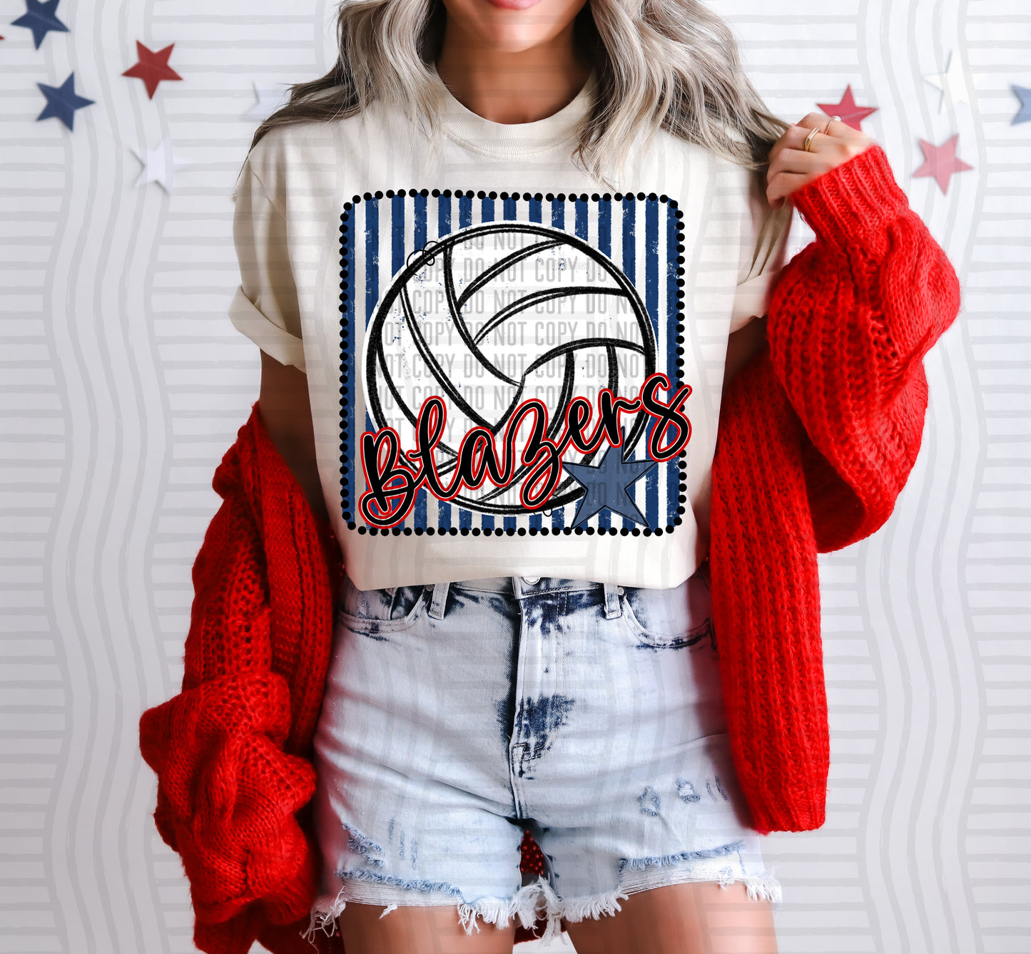 Volleyball RWB Framed -  Custom + DROPDOWN - 300 DPI digital download