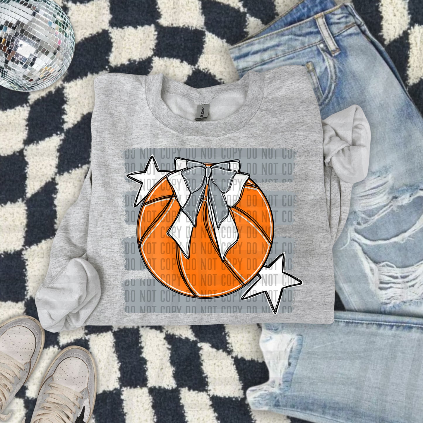 BASKETBALL BOW CC 2608-0010- Color Dropdown Digital Download 300DPI PNG FILE