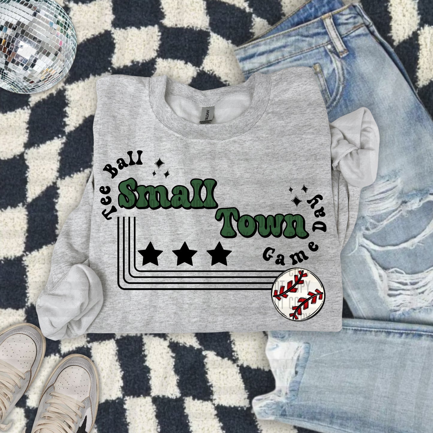 TEE BALL - Small town - Color Dropdown Digital Download 300DPI PNG FILE