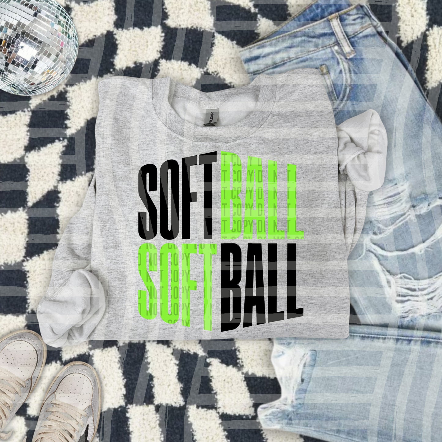 SOFTBALL word art - Color Dropdown Digital Download 300DPI PNG FILE