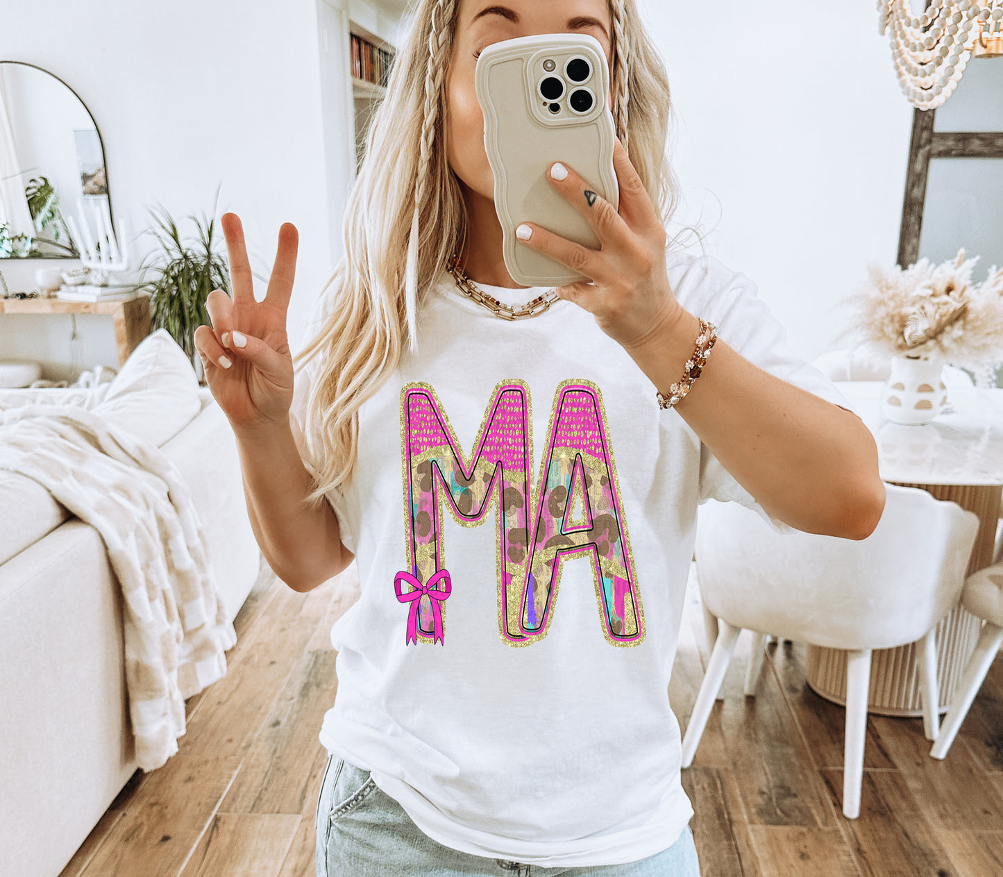 Preppy Leopard MOM NAMES (Small BOW) - DROPDOWN + CUSTOM - Digital Download 300DPI PNG FILE