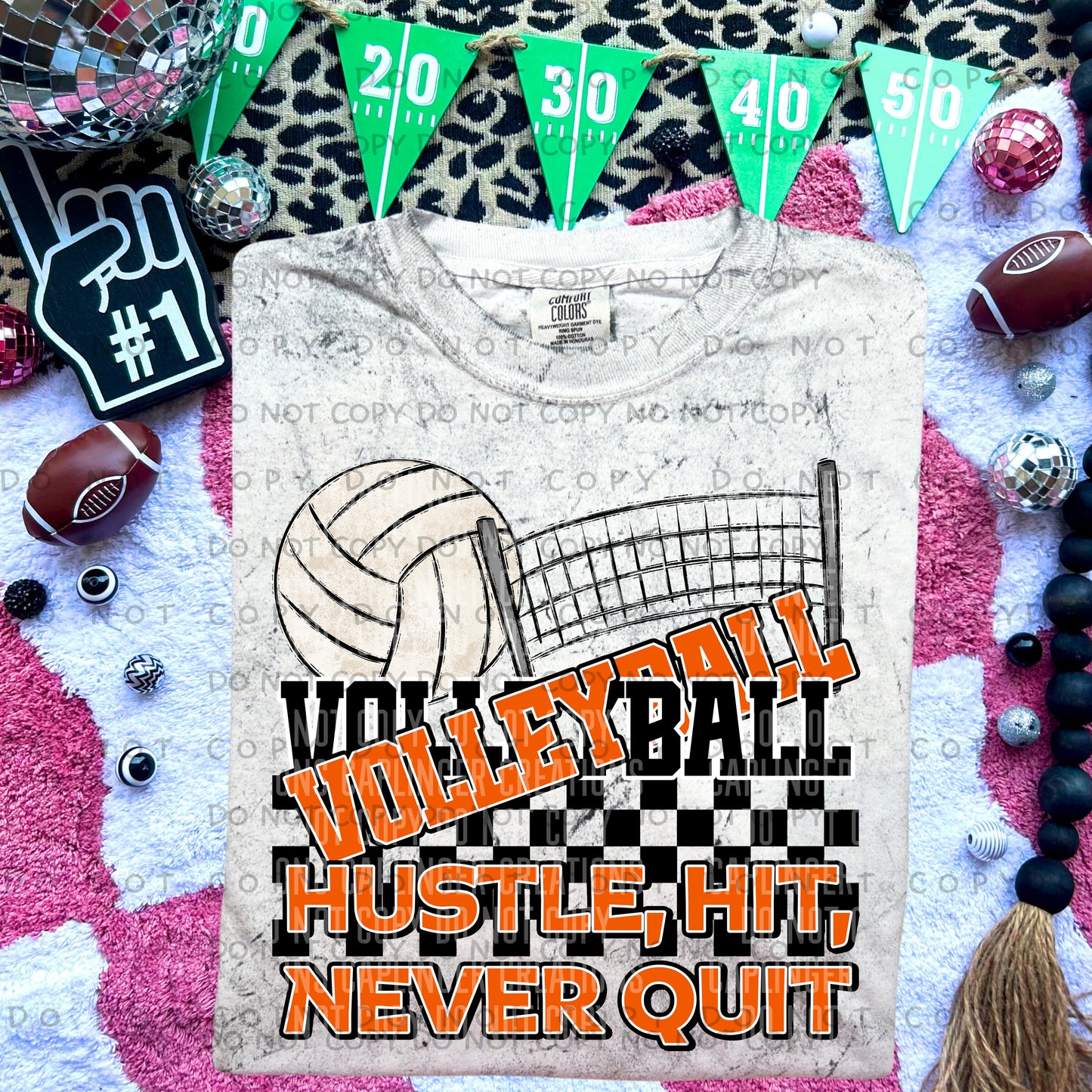 VOLLEYBALL hustle, hit, never quit - Color Dropdown Digital Download 300DPI PNG FILE