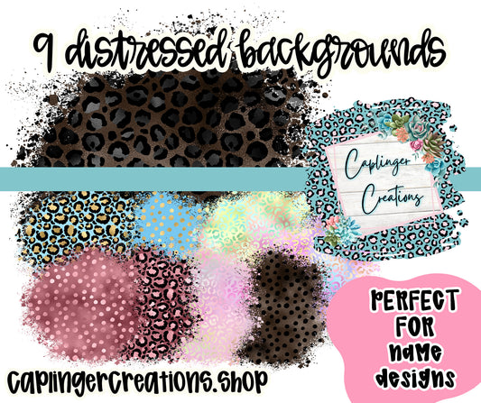 9 distressed backgrounds - Digital download 300DPI PNG FILE