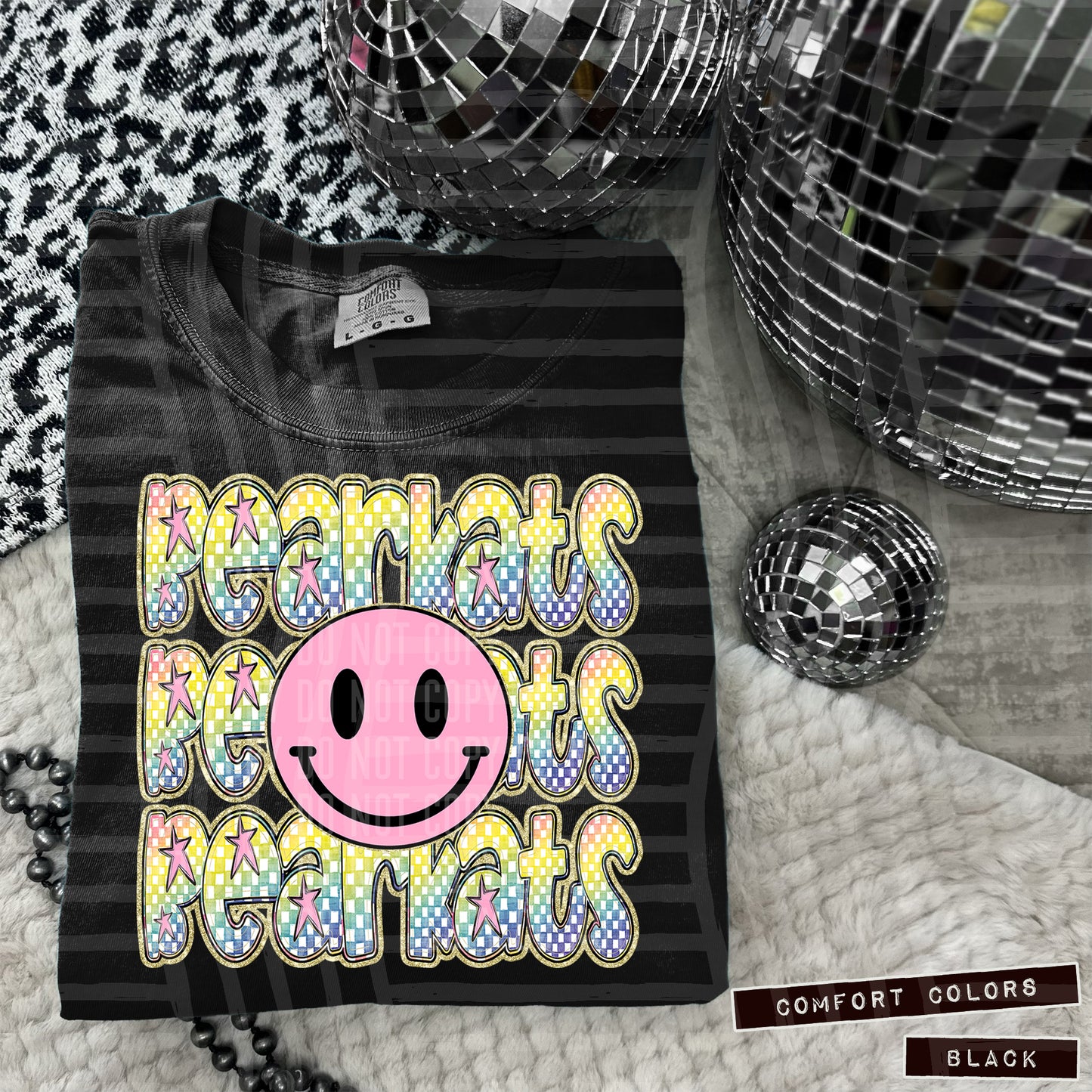 Rainbow Checker Pink Happy Triple Stacked - Digital Download 300DPI PNG FILE