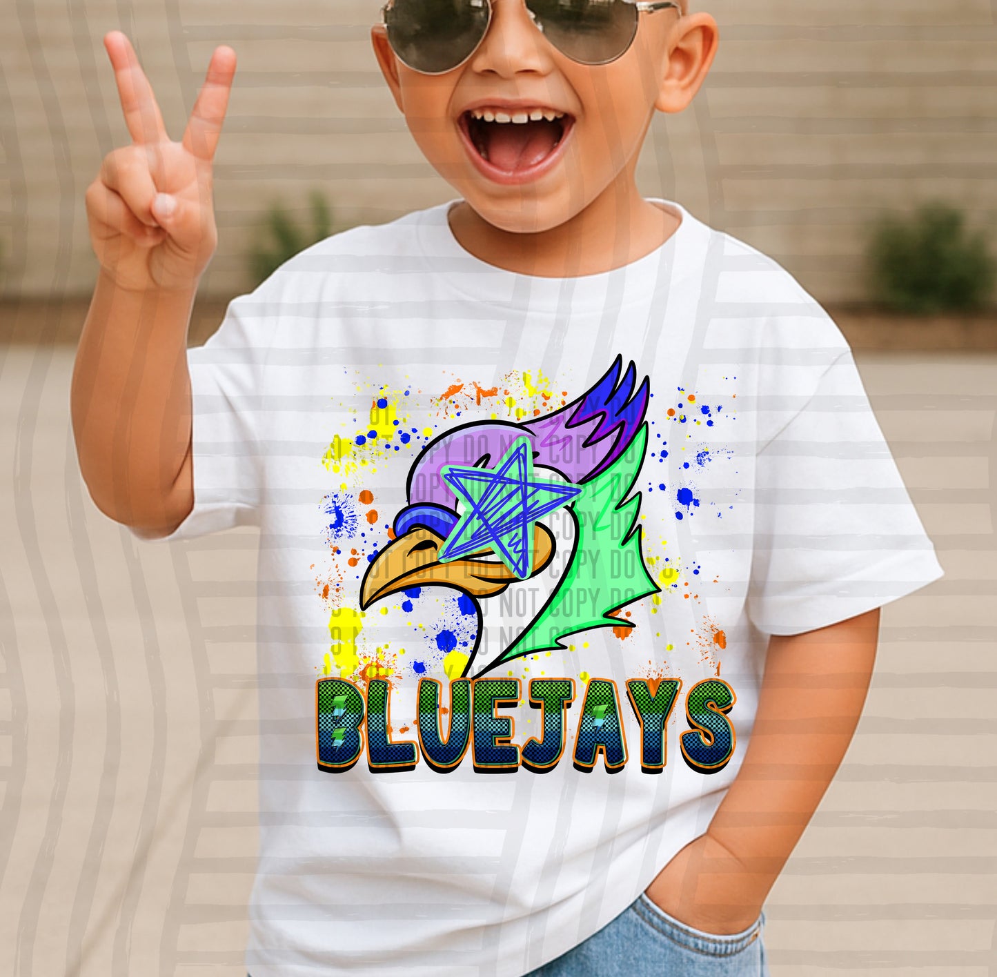 Paint Splatter STARRY EYED mascots blue/green/orange -  Digital Download 300DPI PNG FILE