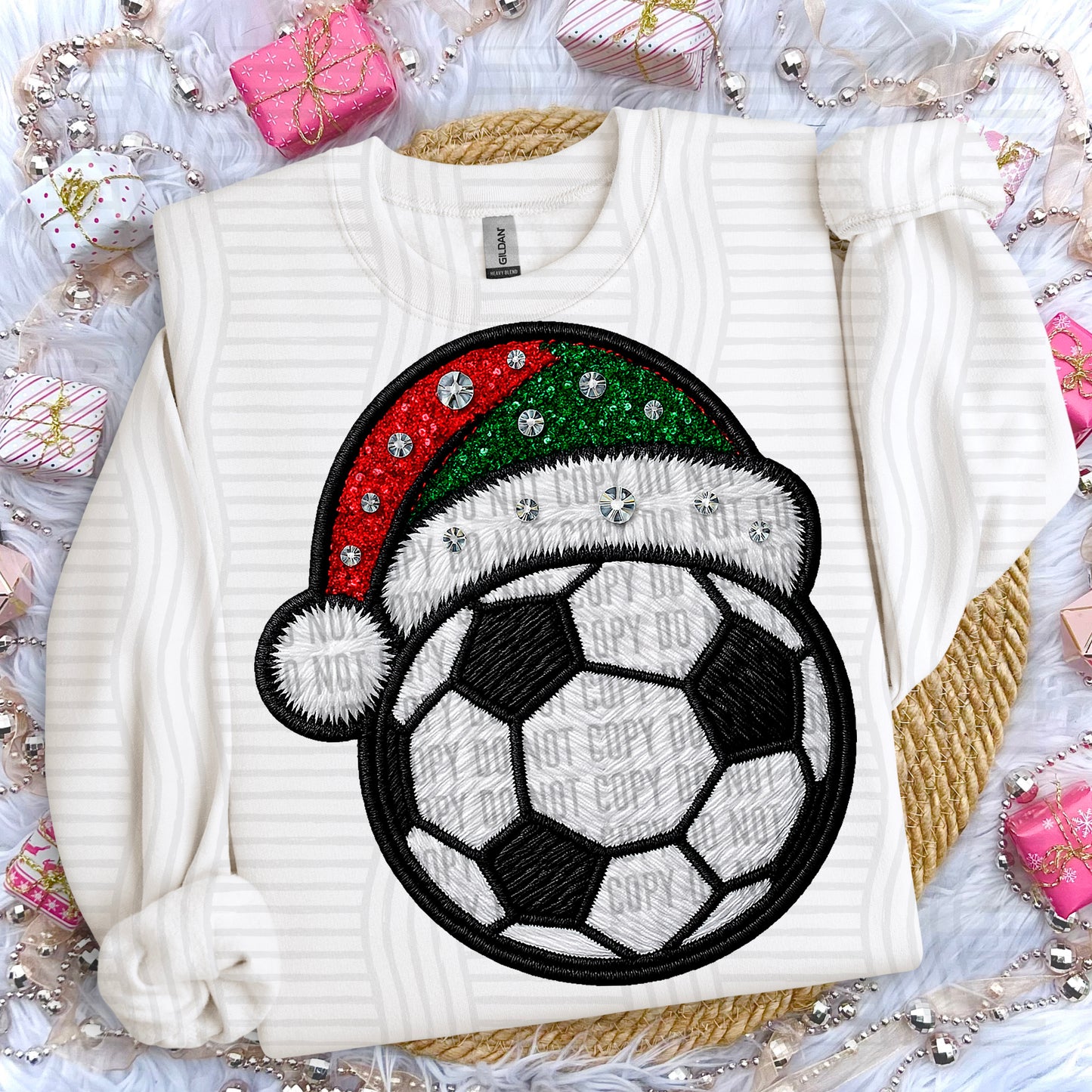Christmas Faux Embroidery Sports Balls