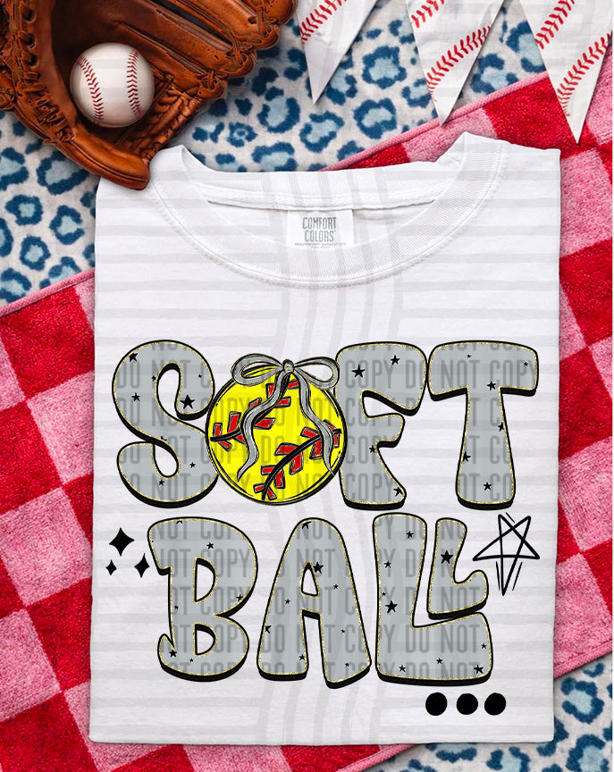 Softball Retro - Color Dropdown Digital Download 300DPI PNG FILE