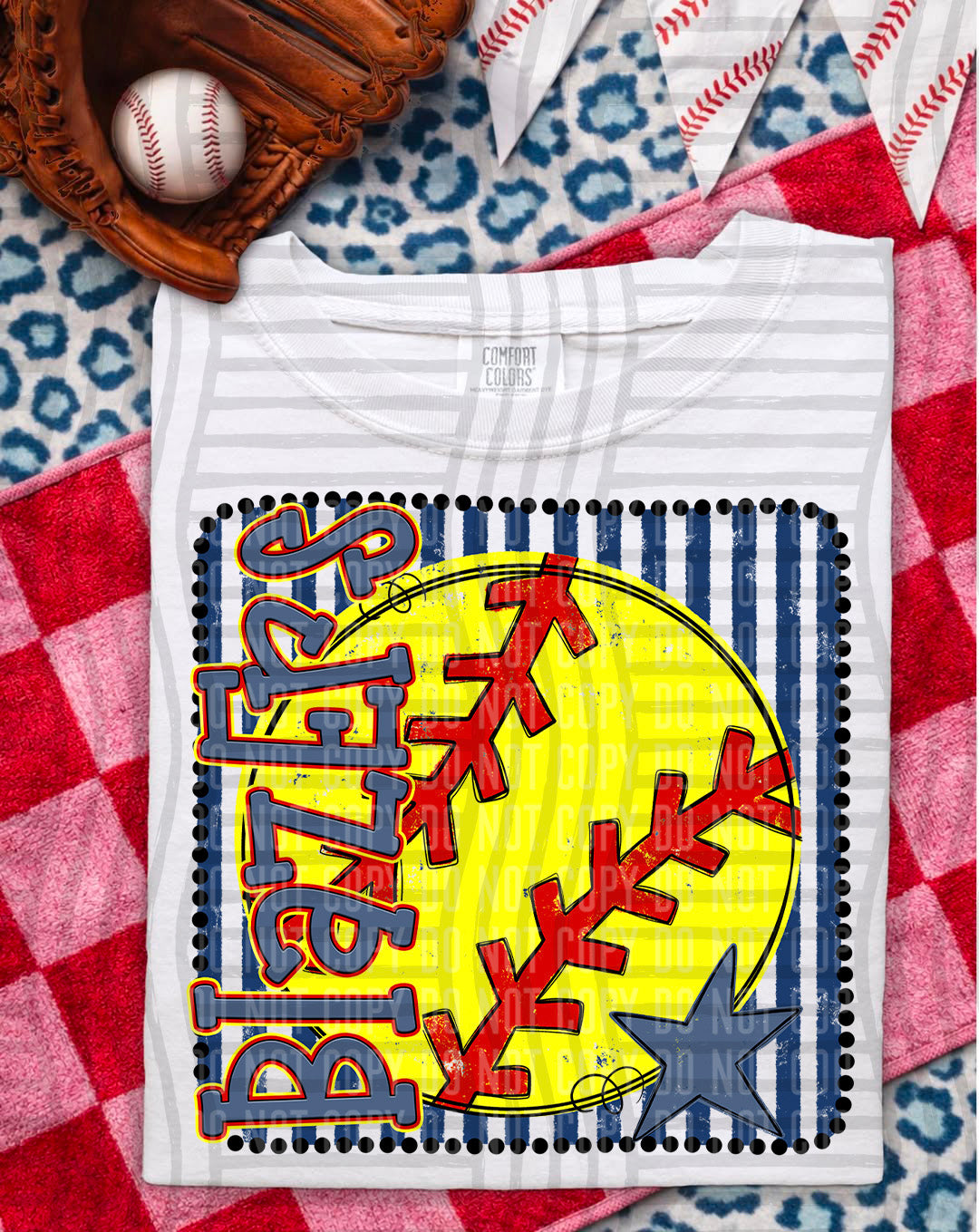 Softball RWB Framed -  Custom + DROPDOWN - 300 DPI digital download