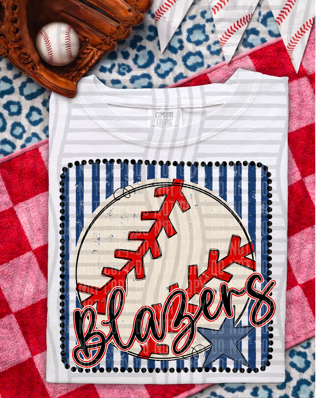 Baseball RWB Framed  Script Text-  Custom + DROPDOWN - 300 DPI digital download