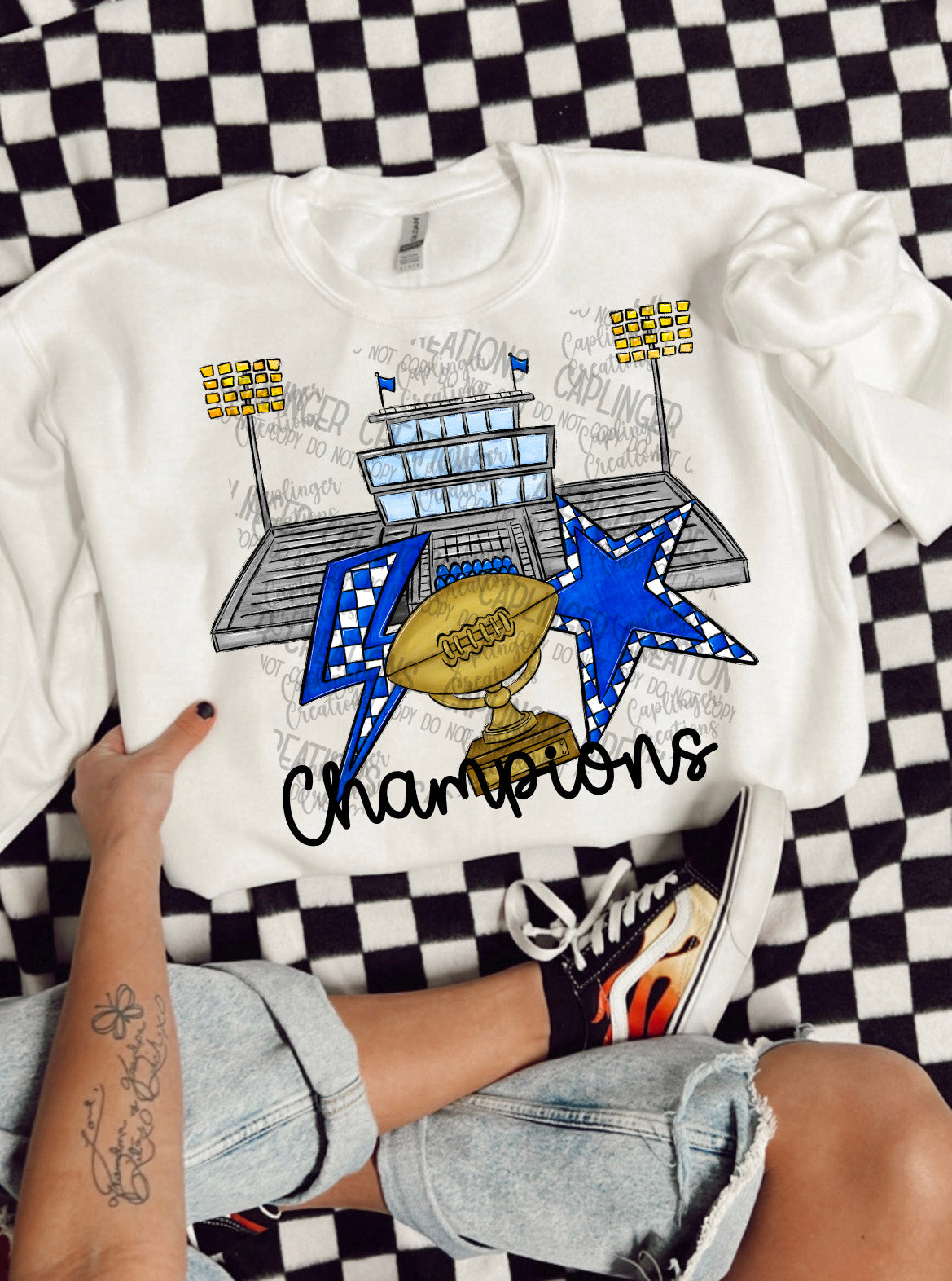 BLUE: Football Stadium Champions - Digital download 300DPI PNG FILE