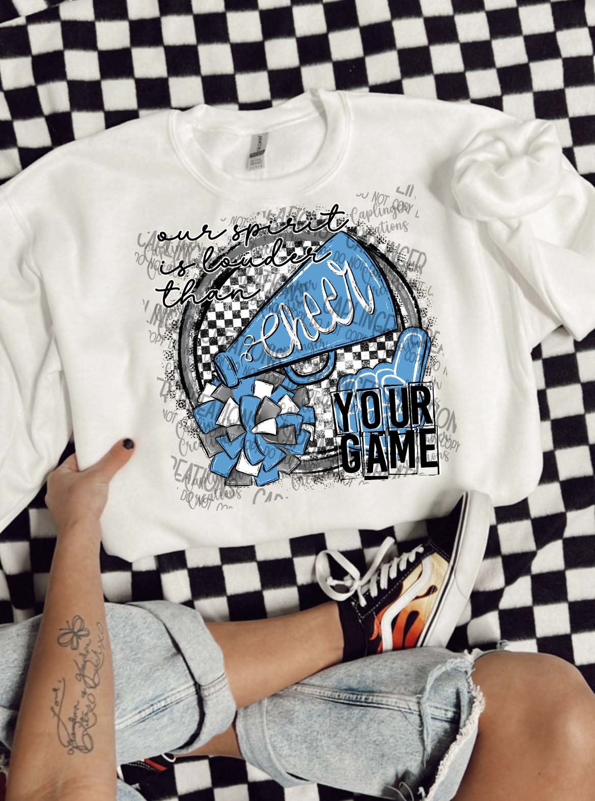 LIGHT BLUE: Our spirit is louder than your game - Digital download 300DPI PNG FILE