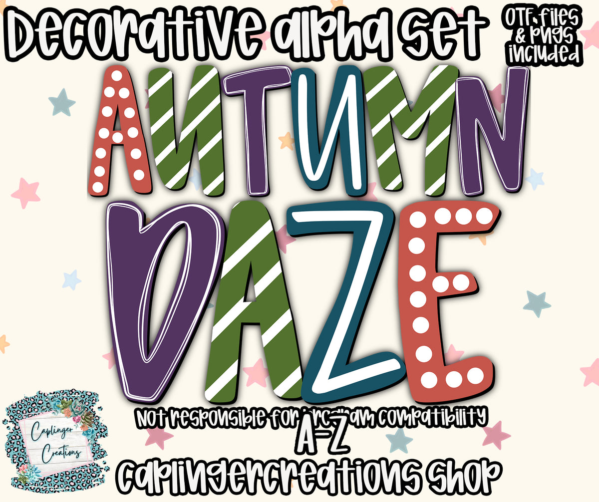 Autumn Daze - TYPEABLE OTF FONT + PNGS - Digital download