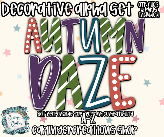 Autumn Daze - TYPEABLE OTF FONT + PNGS - Digital download