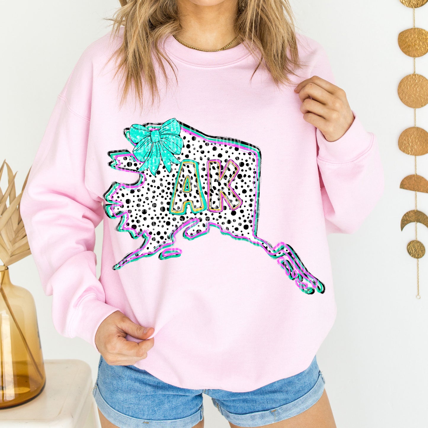 PICK A STATE- States Pink & Turquoise - Digital download 300DPI PNG FILE