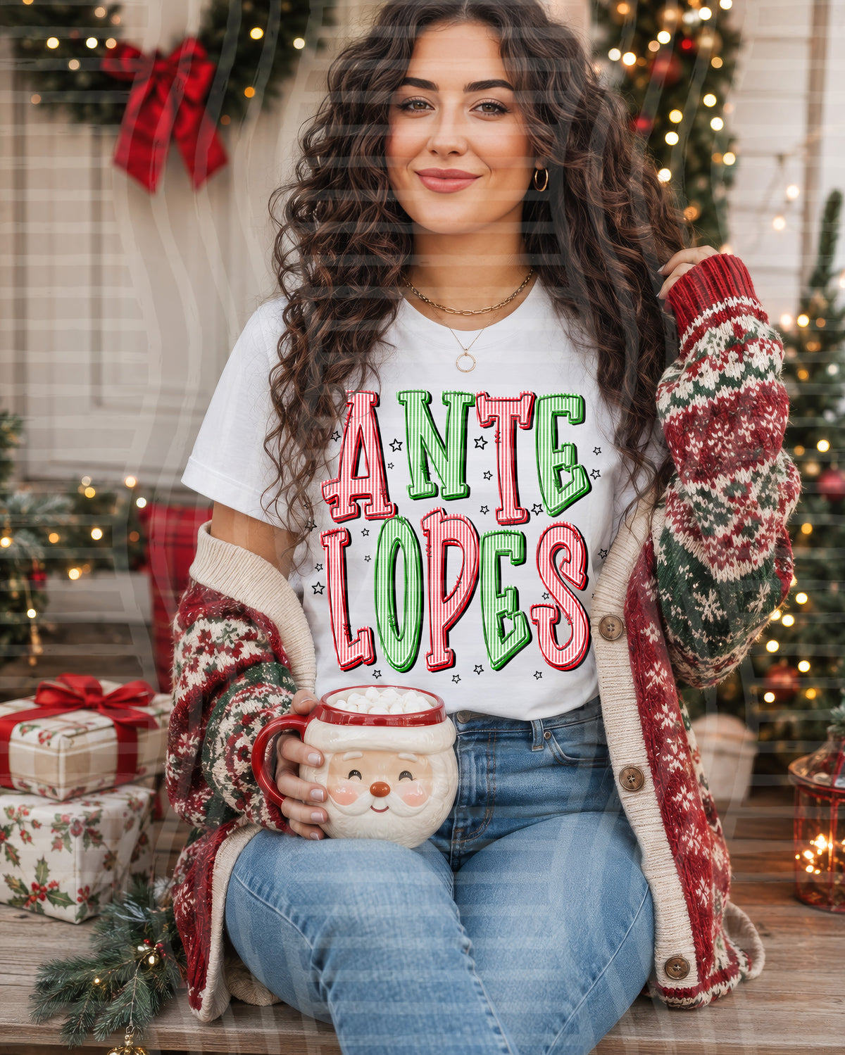 Seersucker Chic Christmas 2610-0016 - Custom + DROPDOWN - 300 DPI digital download