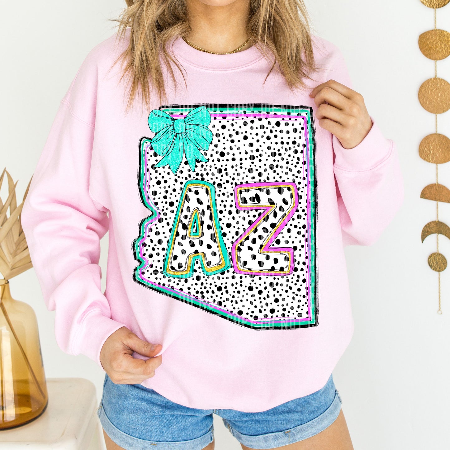 PICK A STATE- States Pink & Turquoise - Digital download 300DPI PNG FILE