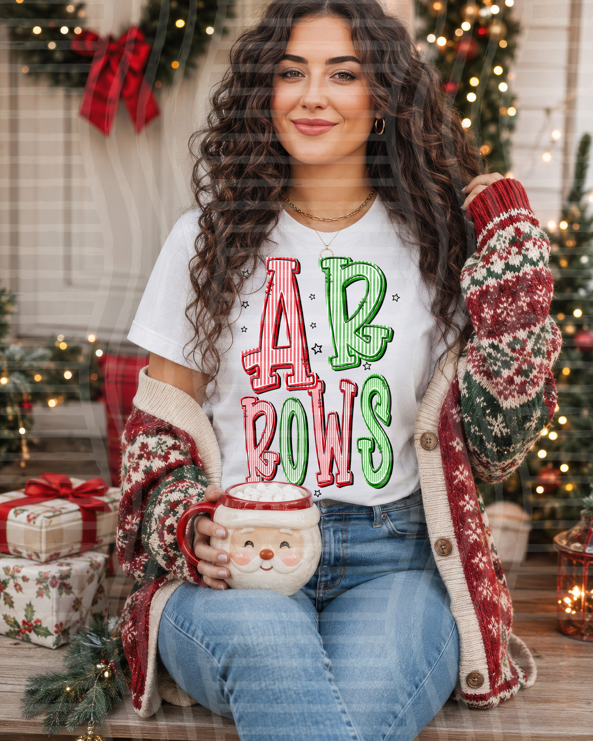 Seersucker Chic Christmas 2610-0016 - Custom + DROPDOWN - 300 DPI digital download