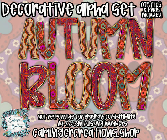Autumn Bloom - TYPEABLE OTF FONT + PNGS - Digital download