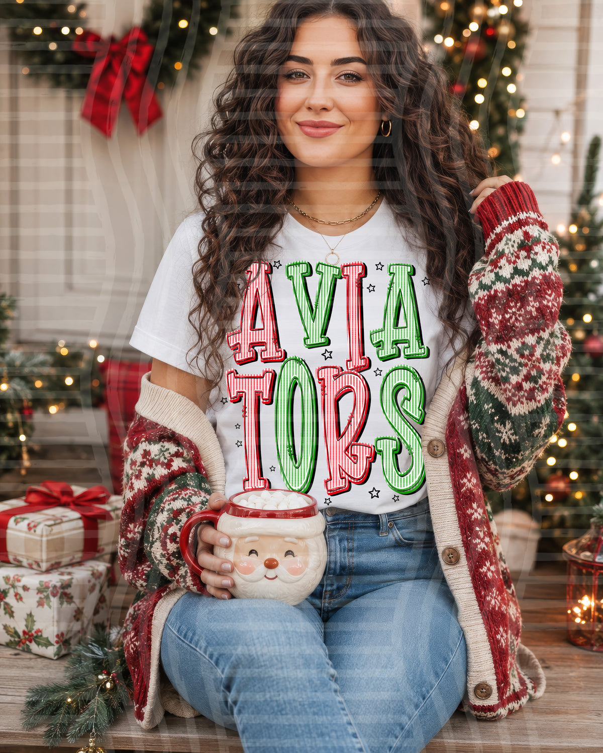 Seersucker Chic Christmas 2610-0016 - Custom + DROPDOWN - 300 DPI digital download
