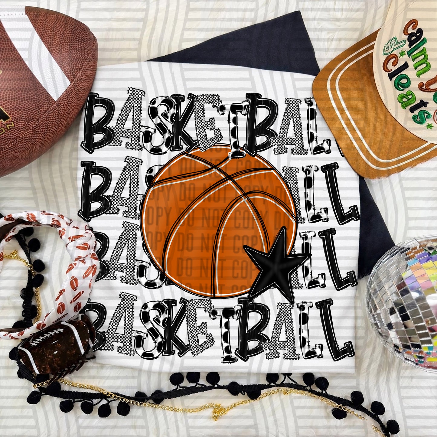 QUAD Stacked BASKETBALL color 2609-0009 - Color Dropdown Digital Download 300 DPI PNG FILE