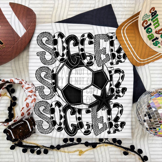 TRI Stacked SOCCER color 2609-0010 - Color Dropdown Digital Download 300 DPI PNG FILE