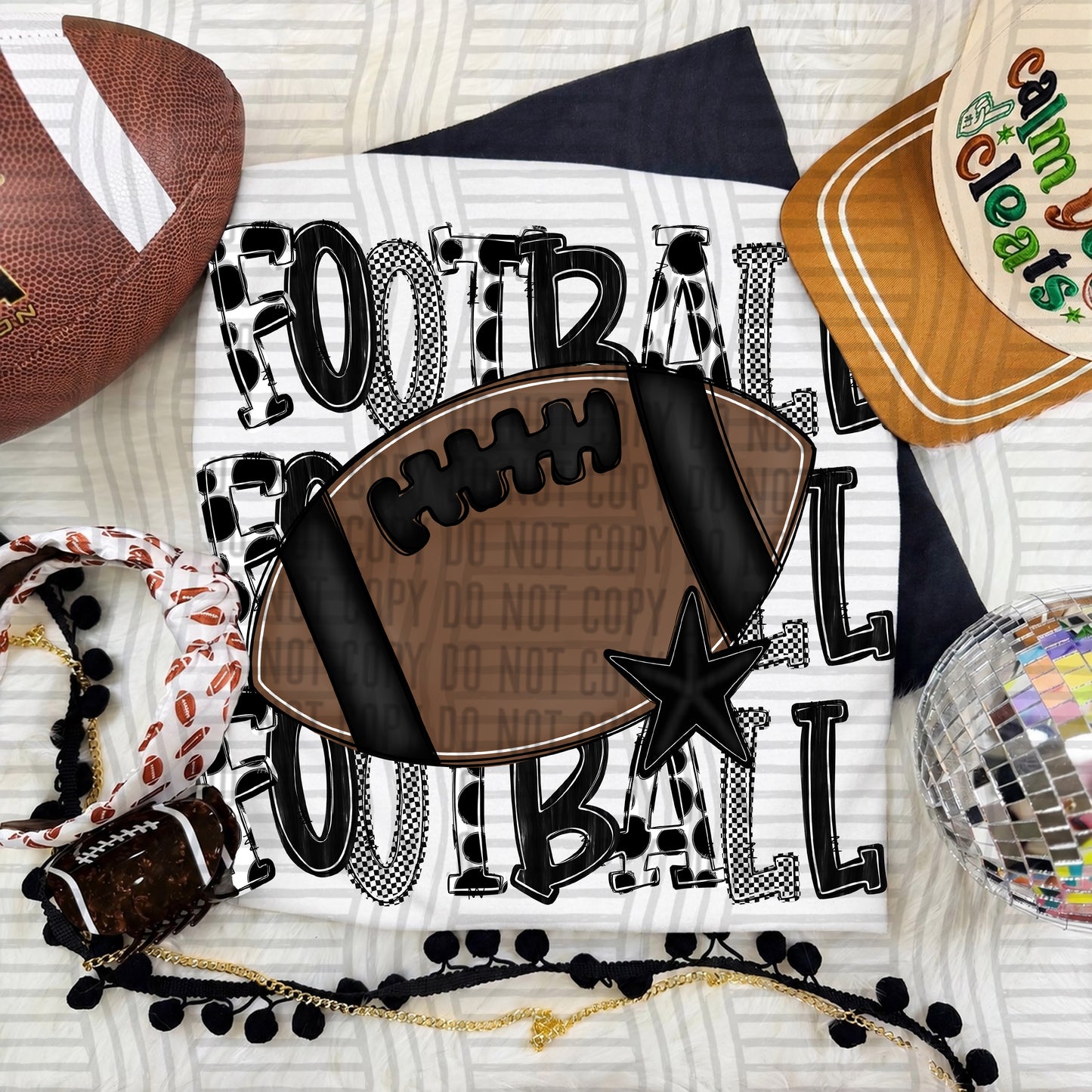 Tri Stacked Football color 2609-0007 - Color Dropdown Digital Download 300 DPI PNG FILE